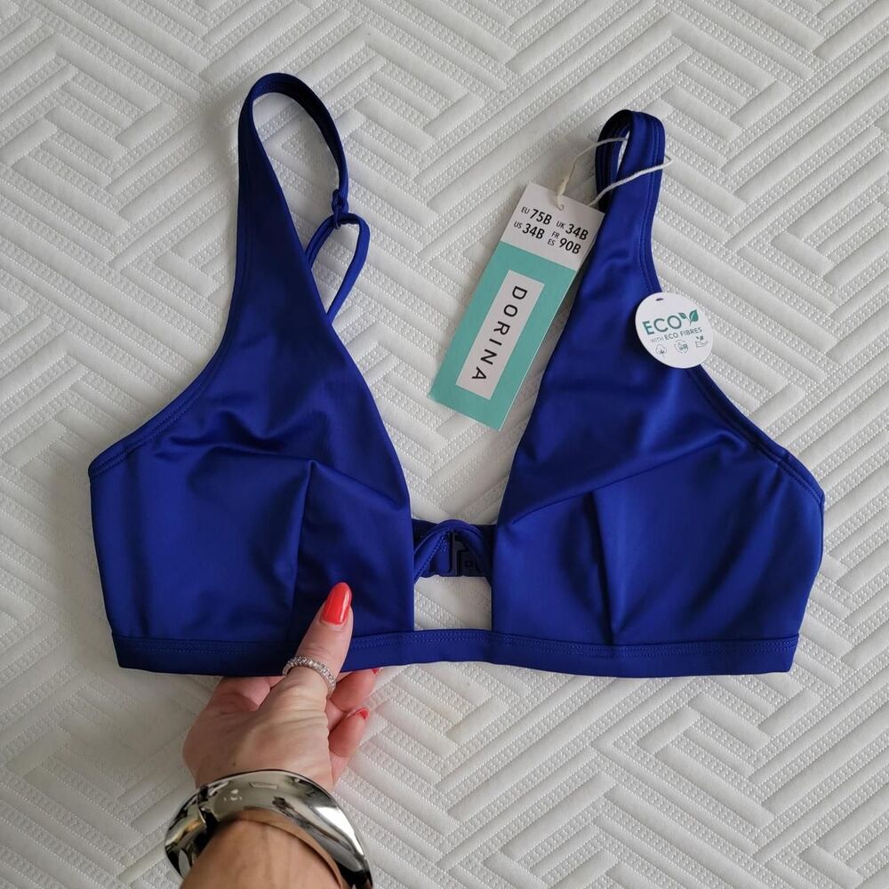 NWT ASOS DORINA swim bikini top in shiny royal blue.